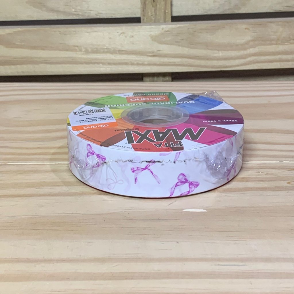 FITA MAXI PAPERLOOK LACINHOS 32MMX100M BRANCO/LAVANDA 37286
