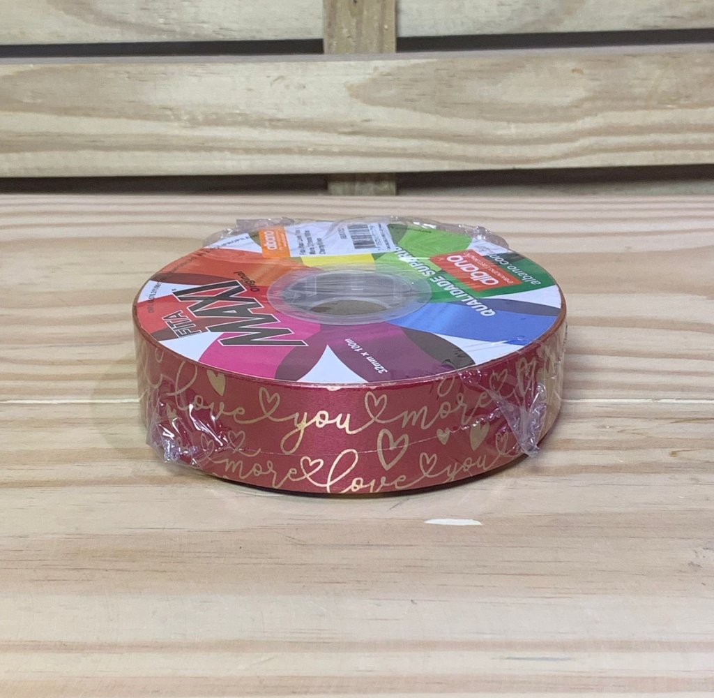 FITA MAXI LOVE YOU MORE 32MMX100M CHERRY/OURO 37179