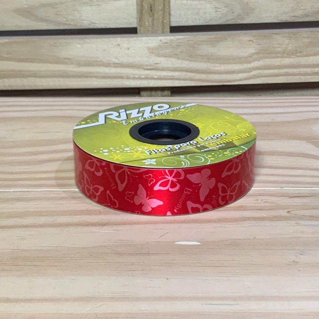 FITA PLASTICA 32MMX100M BUTTERFLY VERMELHO 008137
