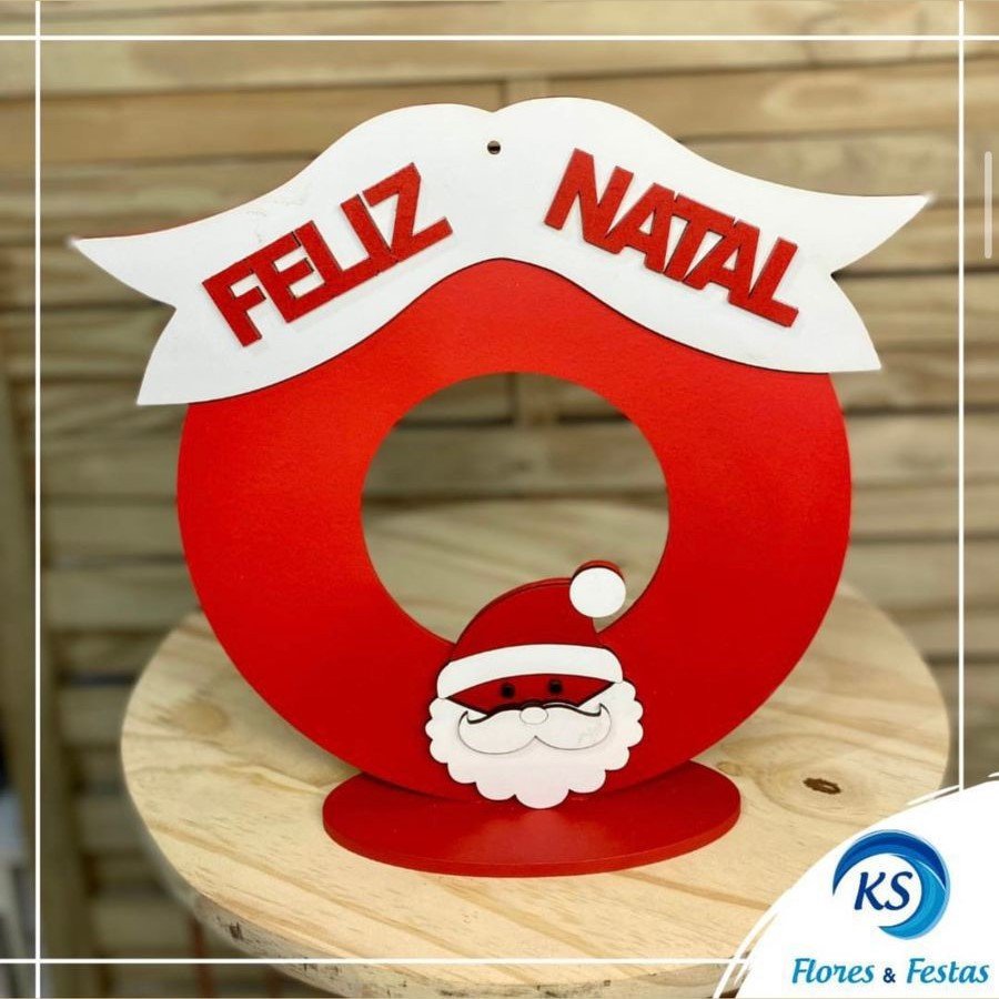 GUIRLANDA C/BASE 28CM MDF 594142 - NATAL