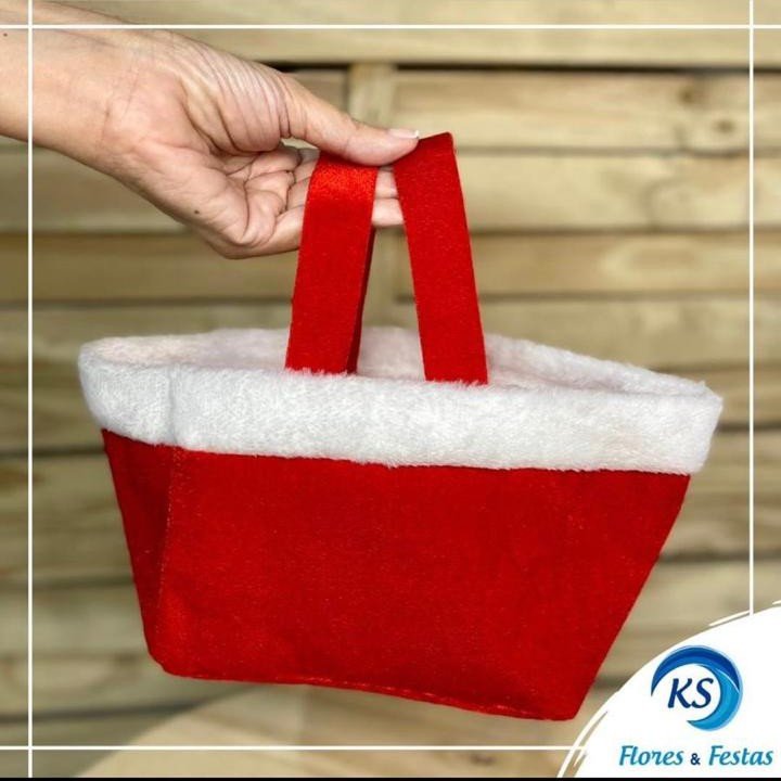 CESTA TECIDO PRESENTES 17CM 430177 - NATAL