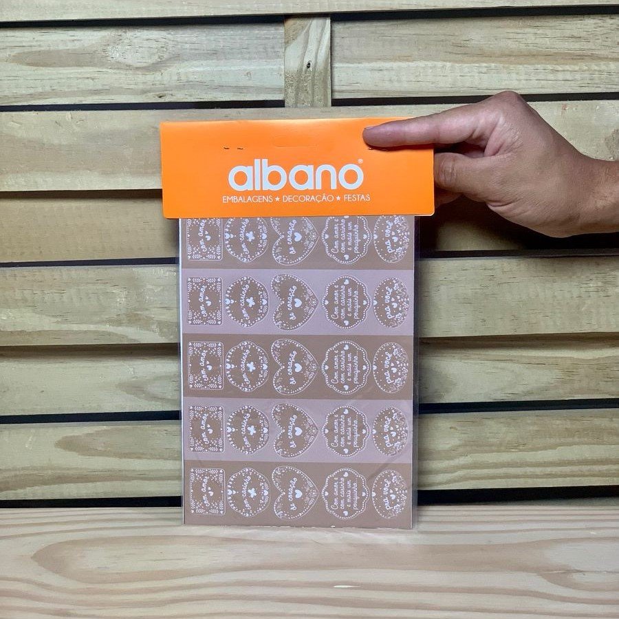 CARTELA DE ETIQUETA ENCANTO 21CMX14,8CM 50PCS CAQUI 37222