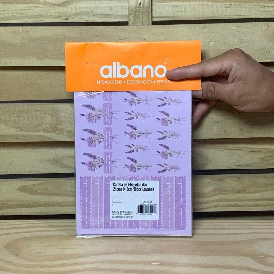 CARTELA DE ETIQUETA LILAC 21CMX14,8CM 50PCS LAVANDA 37141