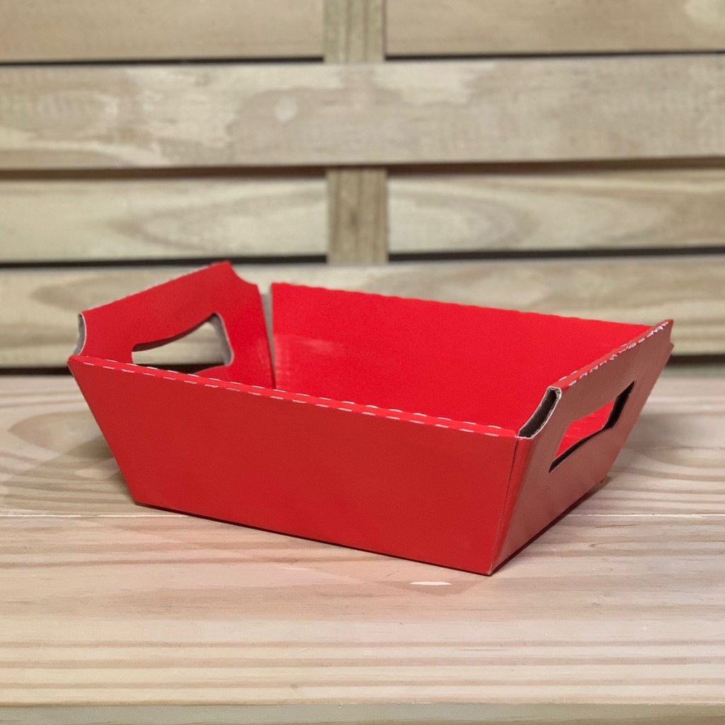 CESTA NOEL C/ALCA P ESTAMPA 04 VERMELHA 18X15X7CM 405311