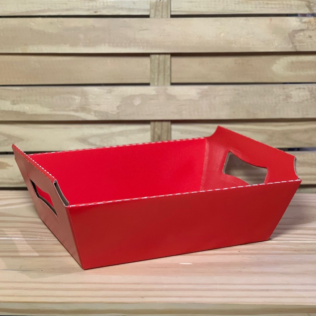 CESTA NOEL C/ALCA G ESTAMPA 04 VERMELHA 29X22X10CM 405359