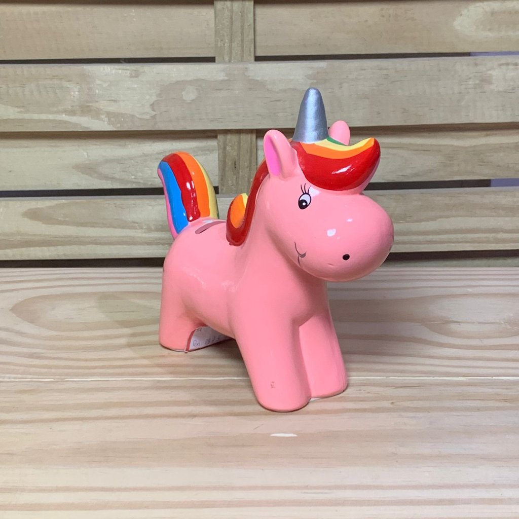 UNICORNIO COFRE 21X18CM ROSA/AZUL/LILAS/BRANCO 420101