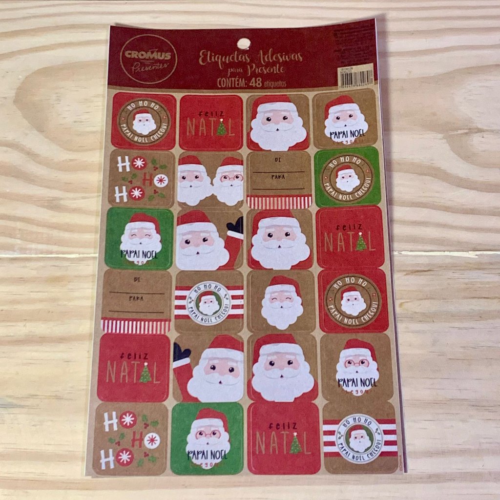 CARTELA KRAFT ADES ETQ NOELITO 28X19CM PT C/48UN 880266