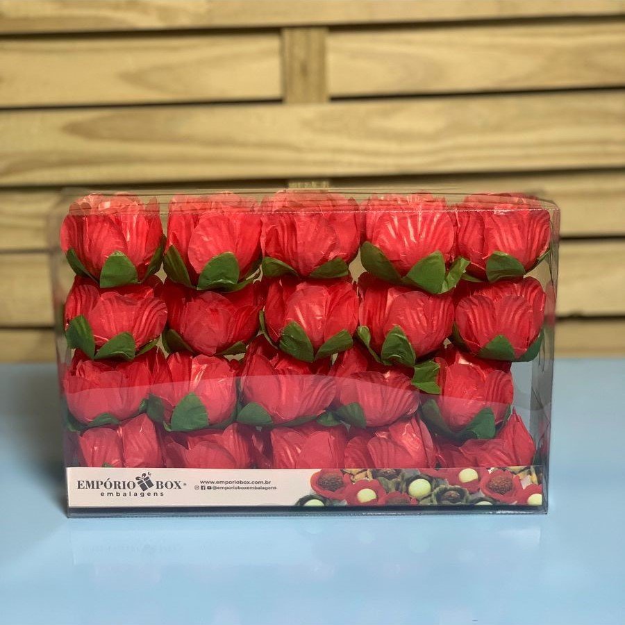 FORMINHA PARA DOCE FLOR BOTAO DE ROSA VERMELHO 20UN 486309