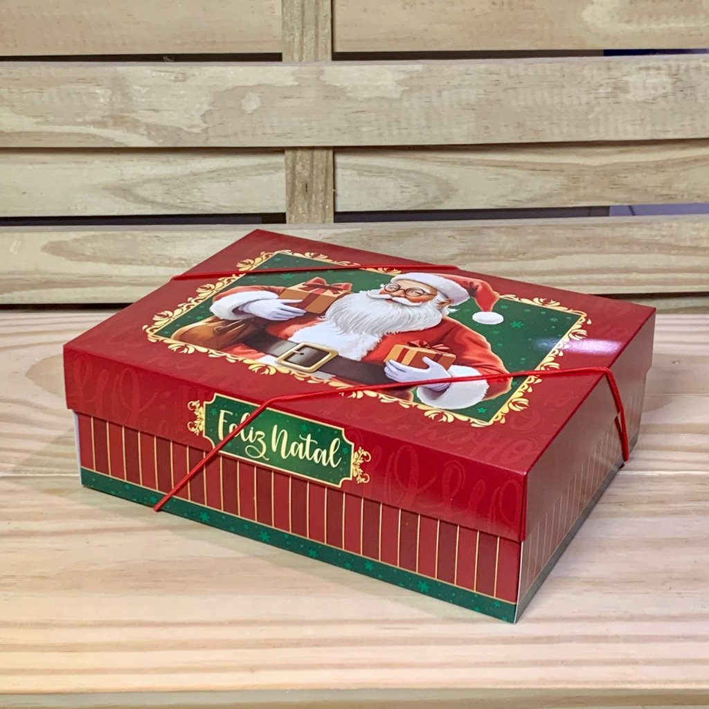 CAIXA PRESENTE RETANGULAR C/TAMPA E ELASTICO P NOEL C24XL18XA8CM 143497 C5737