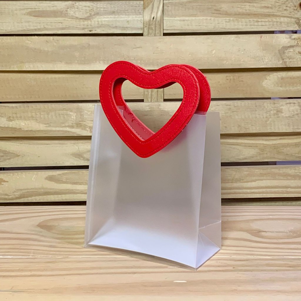 ENFEITE PLASTICO SACOLINHA ALCA CORACAO 573192