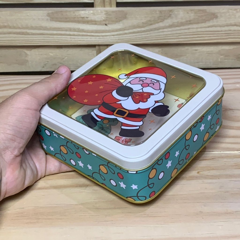 LATX0002 LATA DECORATIVA DE NATAL 15,5X15,5X5,8CM 409813