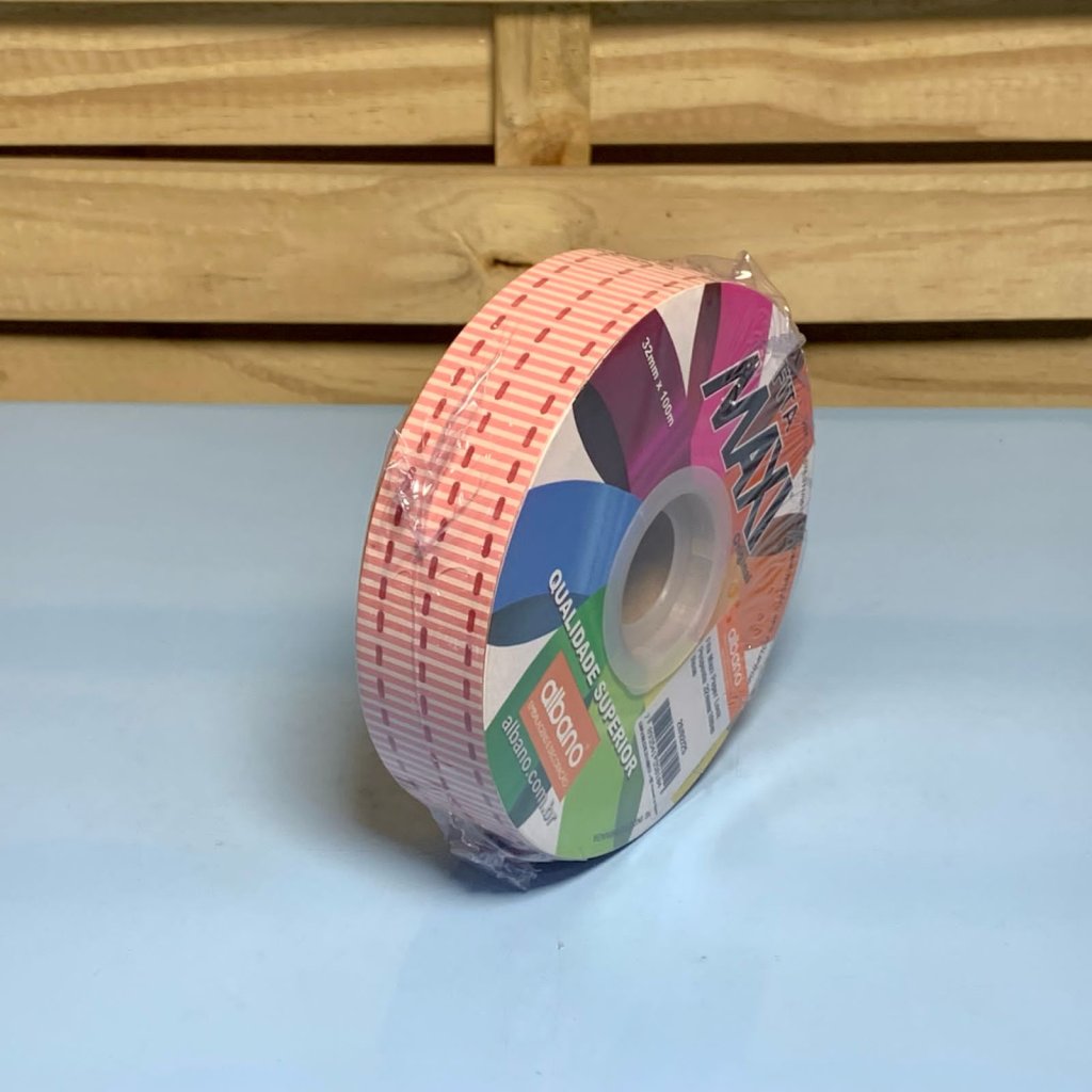 FITA MAXI PAPER LOOK PESPONTO 32MMX100M ROSE 35810