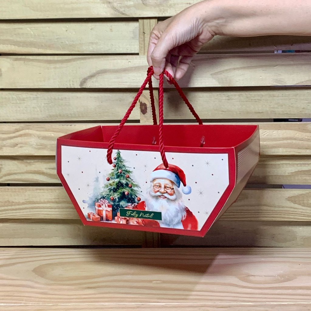 CESTA DE CARTAO C/ALCA CHARM NATALINO 25X15X14 325524 13100649