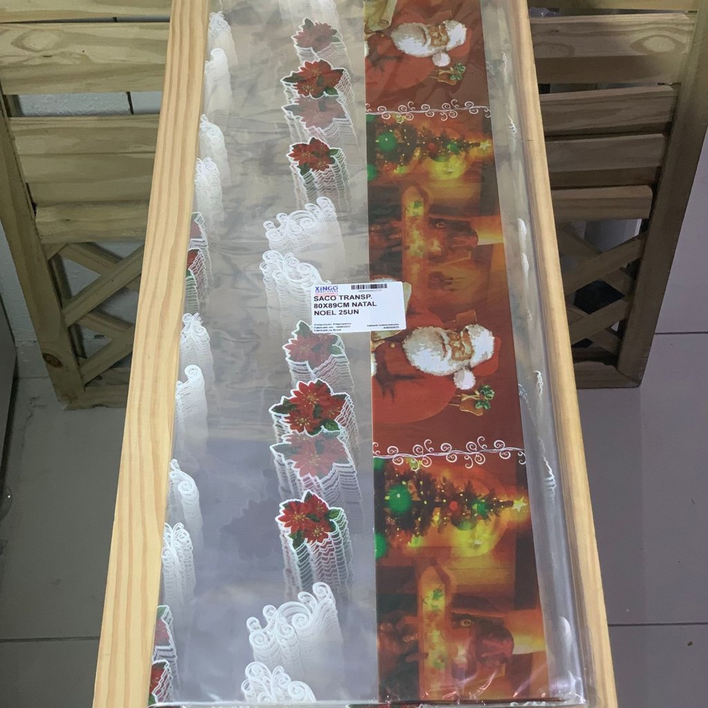 SACO TRANSP 80X89CM NATAL NOEL 25UN 403772