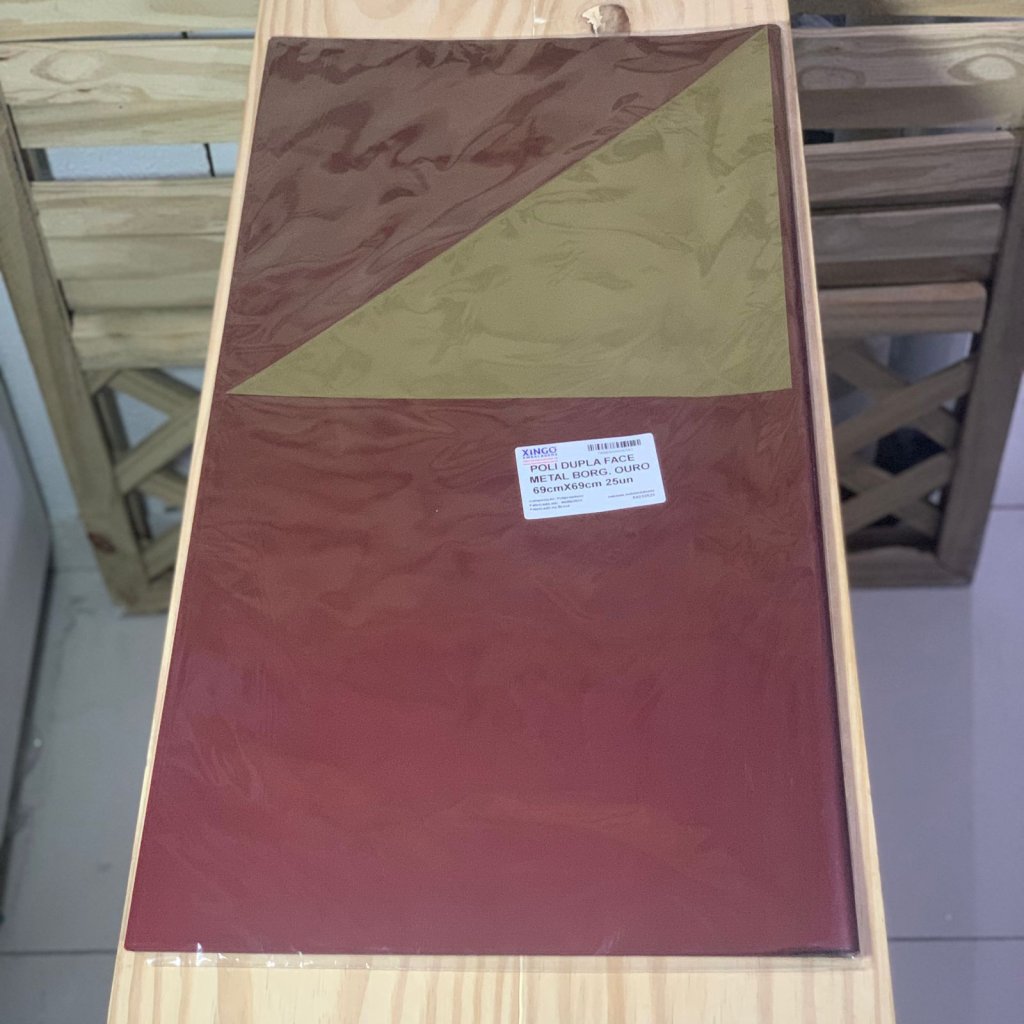 POLI DUPLA FACE METAL BORG OURO 69X69CM 25UN 406582