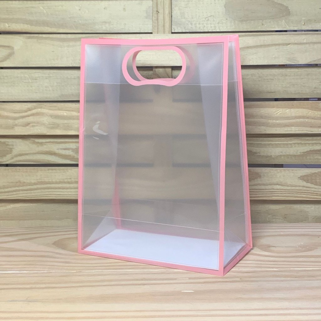 SACOLA TRANSPARENTE BORDA COLOR M 22X30X11CM 912992 FJ91369