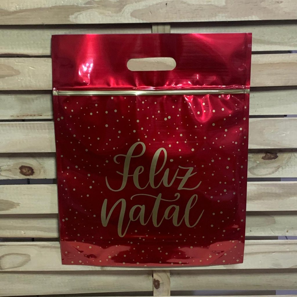 SACOLA LAM C/ZIPER 32X40+5 SANF FELIZ NATAL 422905 14001123