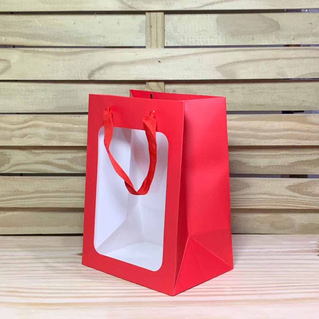SACOLA DE PRESENTE DE PAPEL E PVC 974314