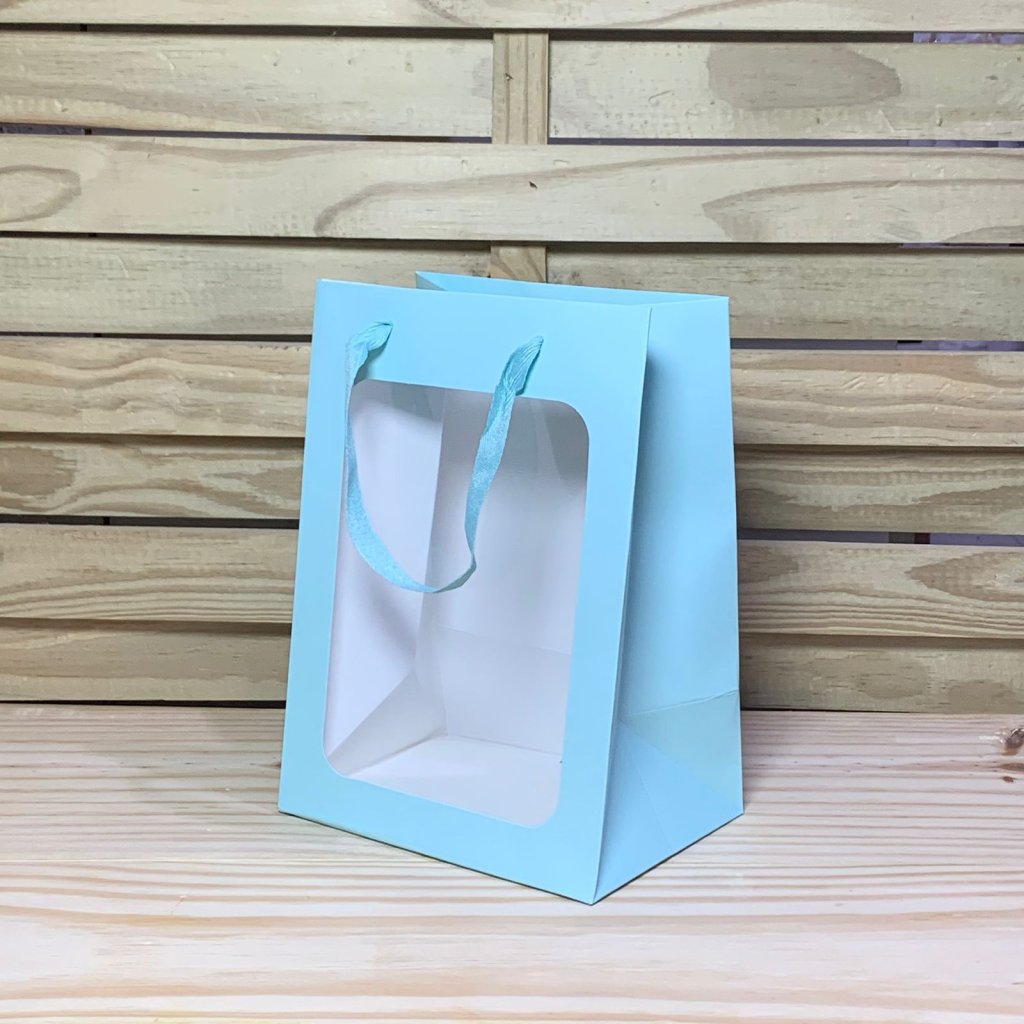 SACOLA DE PRESENTE DE PAPEL E PVC 974314