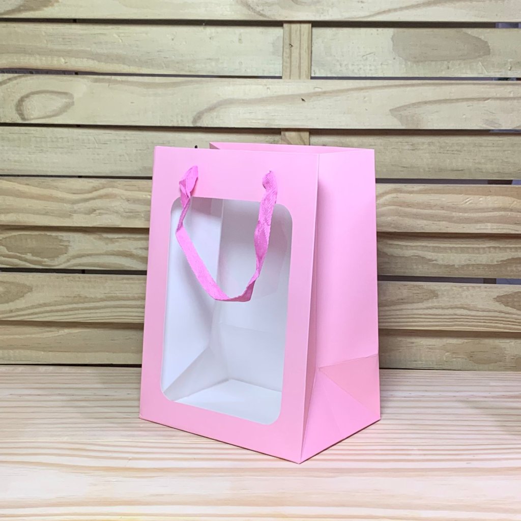 SACOLA DE PRESENTE DE PAPEL E PVC 974314