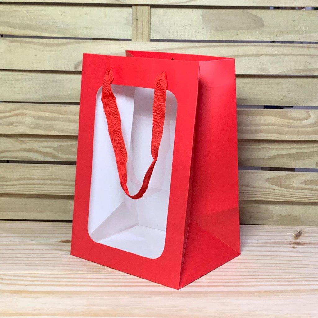 SACOLA DE PRESENTE DE PAPEL E PVC 974321