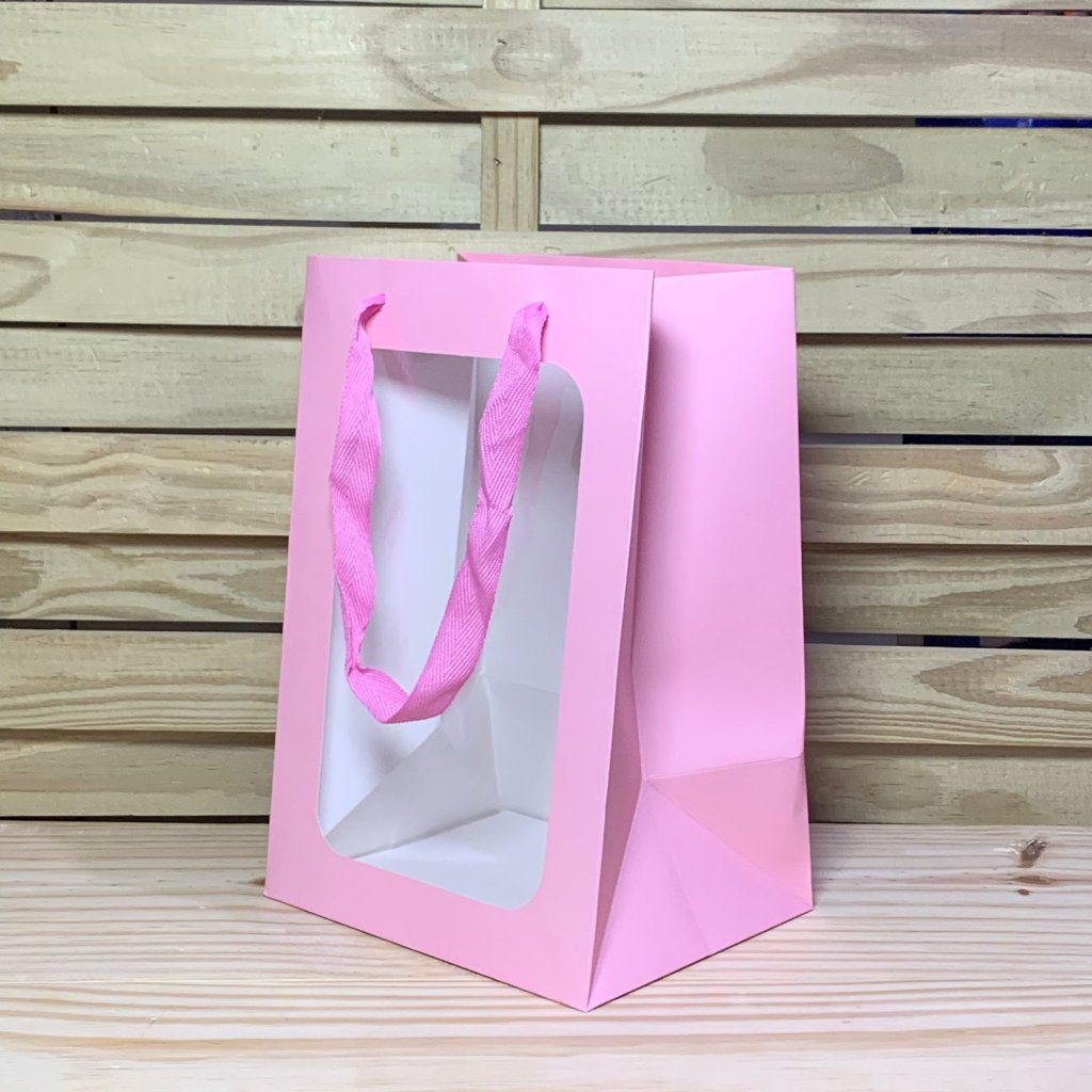 SACOLA DE PRESENTE DE PAPEL E PVC 974321
