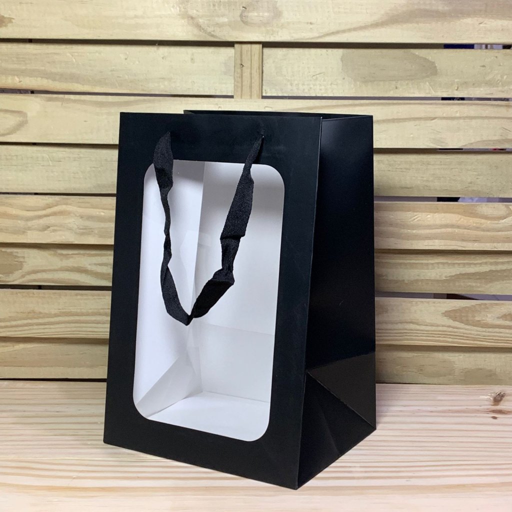 SACOLA DE PRESENTE DE PAPEL E PVC 974321