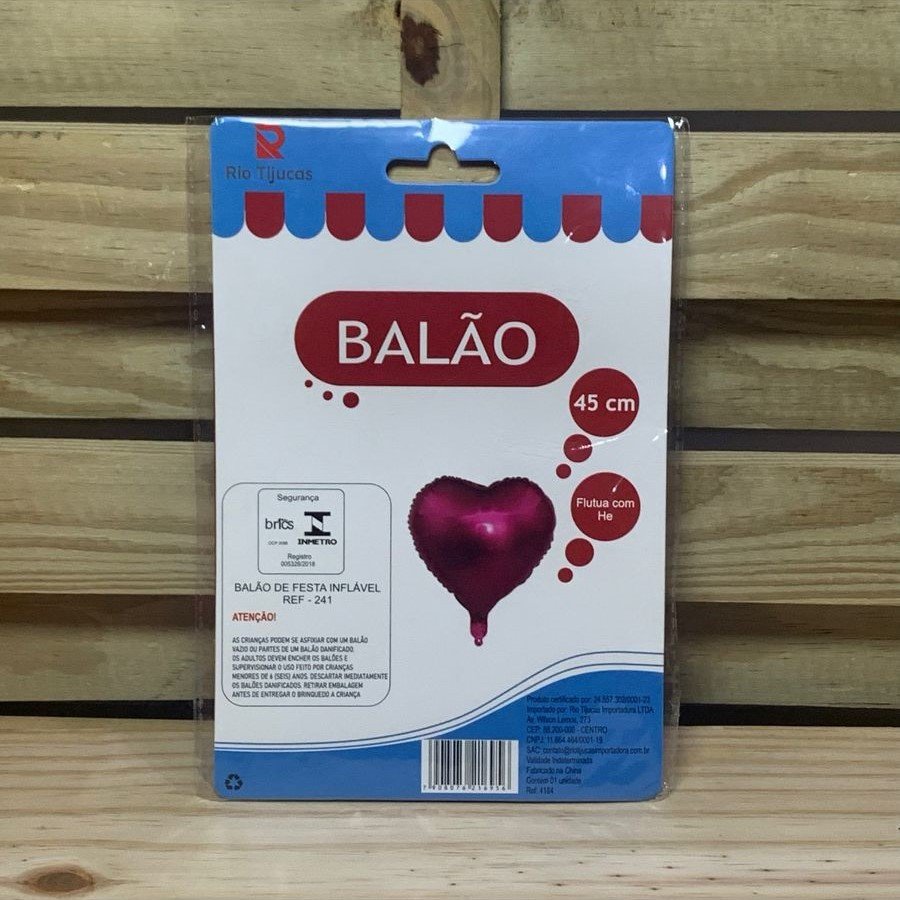 BALAO CORACAO VERMELHO FOSCO 45CM 216956