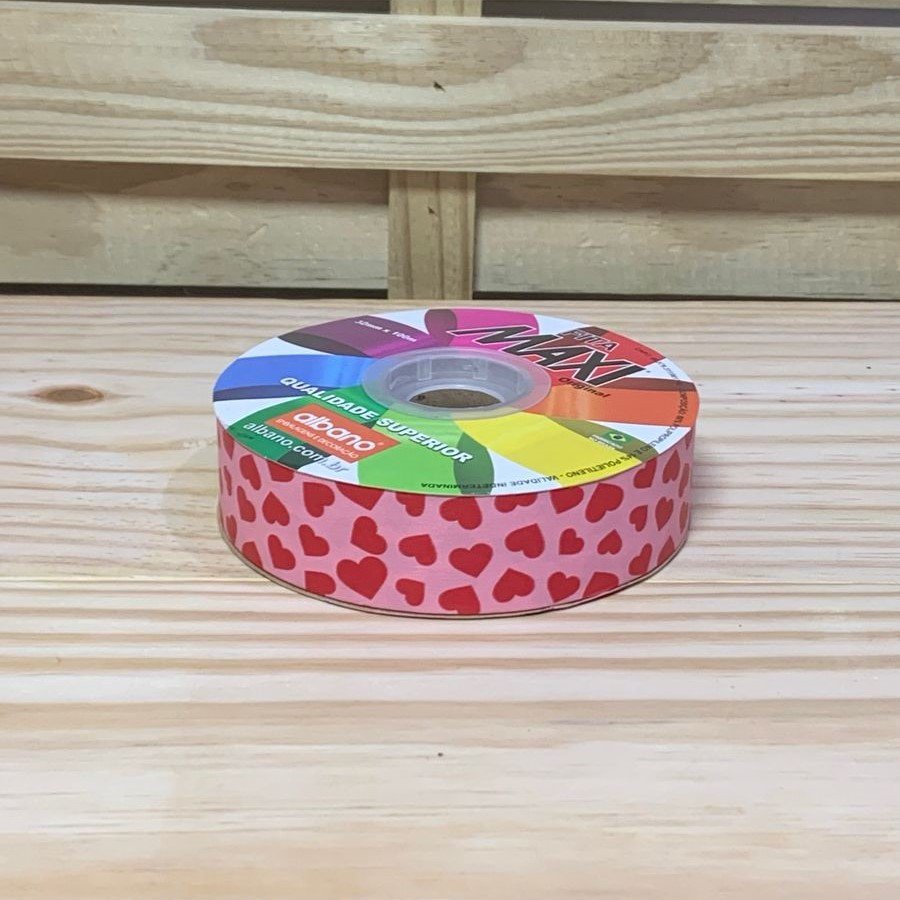 FITA MAXI PAPERLOOK CHOCOLOVE 32MMX100M ROSA/VERMELHO 37901