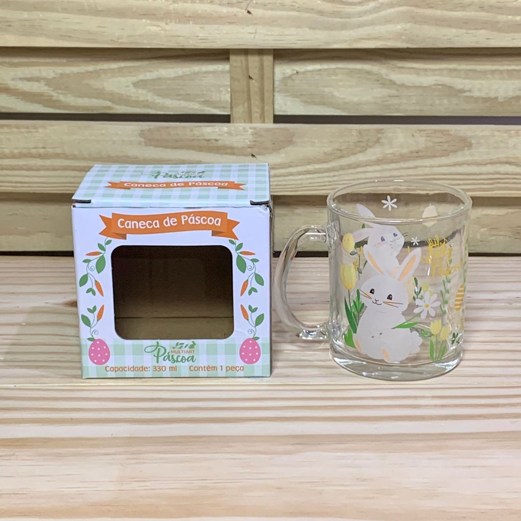 CPE0003 CANECA DECORADA DE PASCOA DE VIDRO SODO-CALCICO 330ML 991280