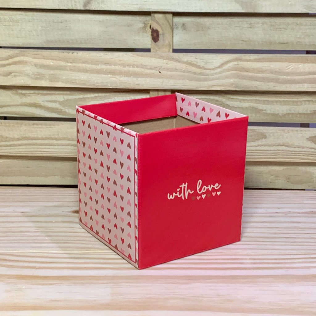 CACHEPOT QUADRADO MY VALENTINE 14,5CMX14,5CMX15,5CM 10PC VER 38007