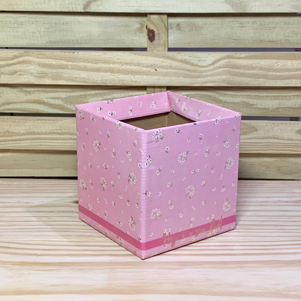 CACHEPOT QUADRADO CECILIA C/ HOT STAMPING 14,5CMX14,5CMX15,5CM 38000
