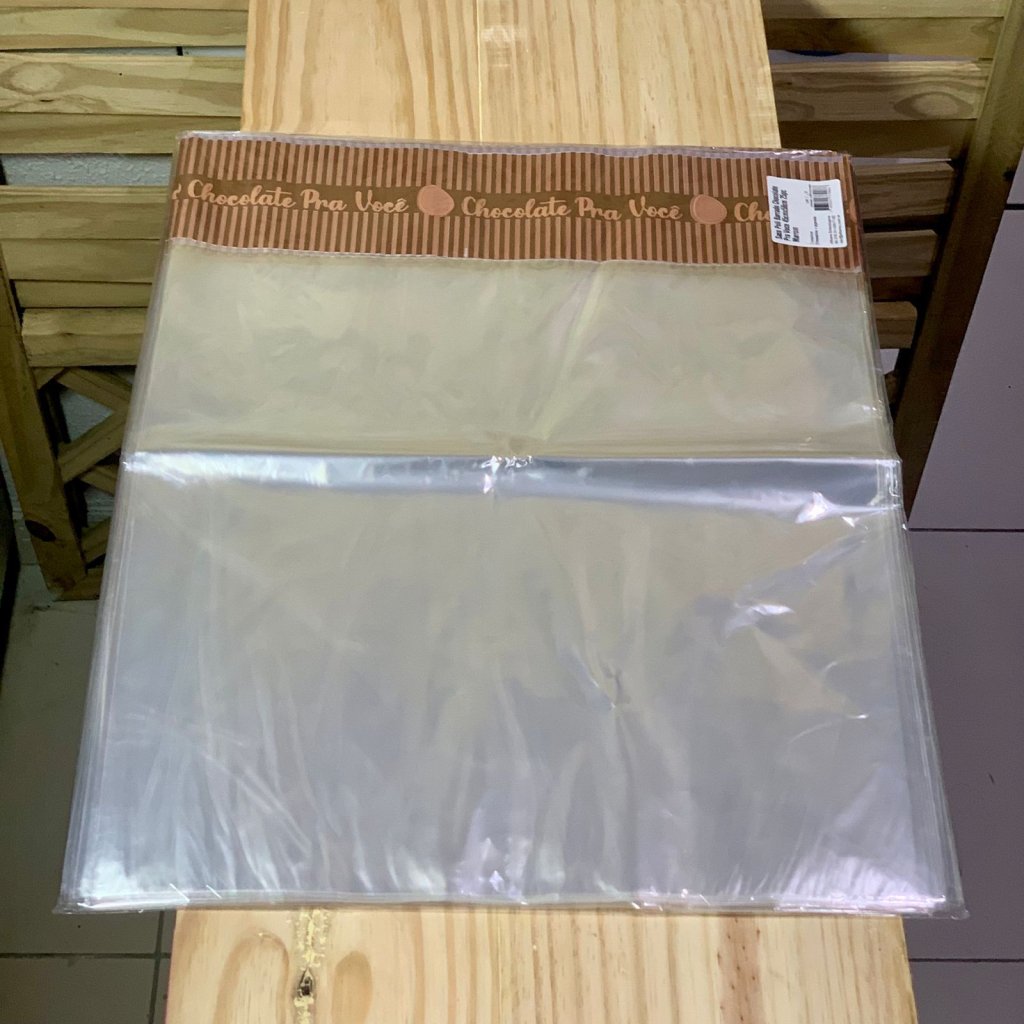SACO POLI BARRADO CHOCOLATE PRA VOCE 45CMX58CM 25PC MARROM 37908