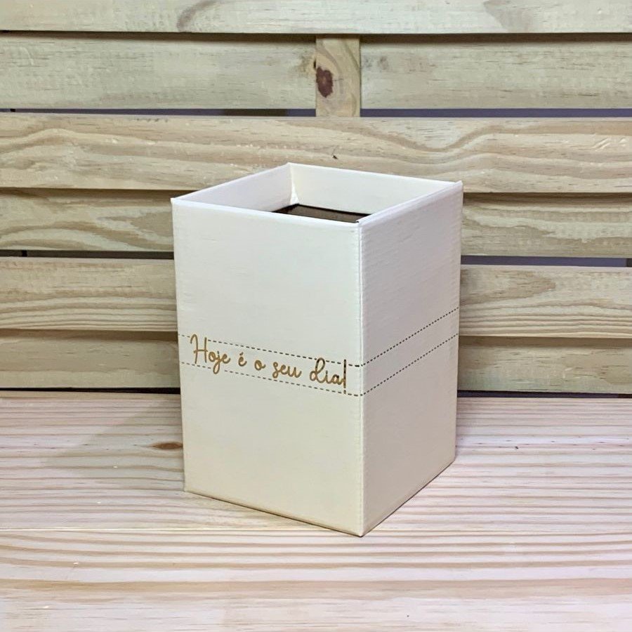 CACHEPOT QUADRADO CECILIA C/ HOT STAMPING 12CMX12CMX17,5CM 6PCS BARBANTE/OU 37996