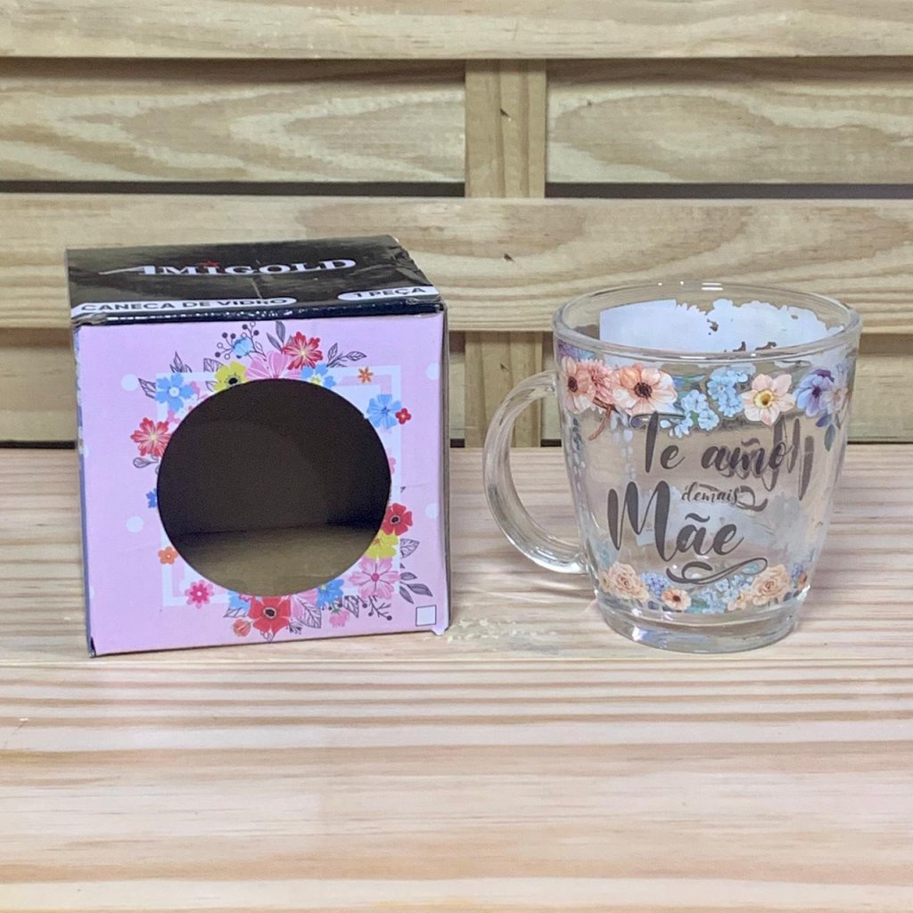 CANECA DE VIDRO DE 370ML MAE 274086