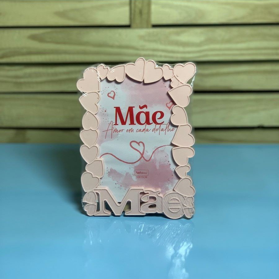 PORTA RETRATO PLASTICO CORACOES DE MAE 10CMX15CM 185719
