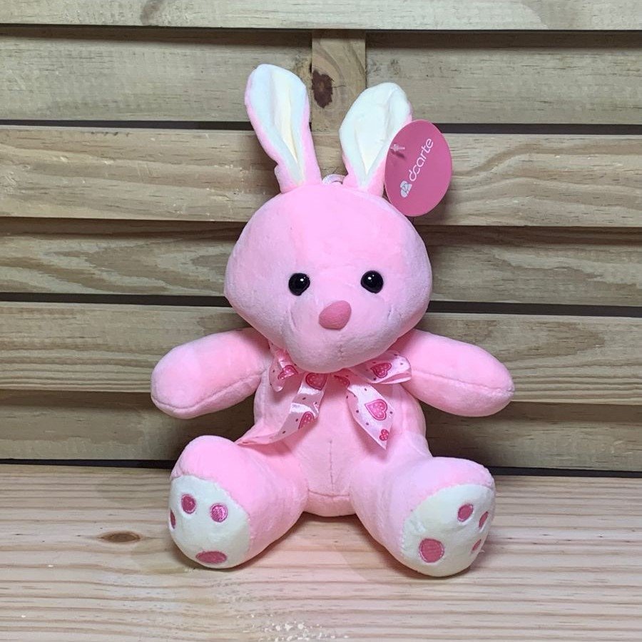 COELHO DE PELUCIA 17,5CM BRANCO/ROSA 104134