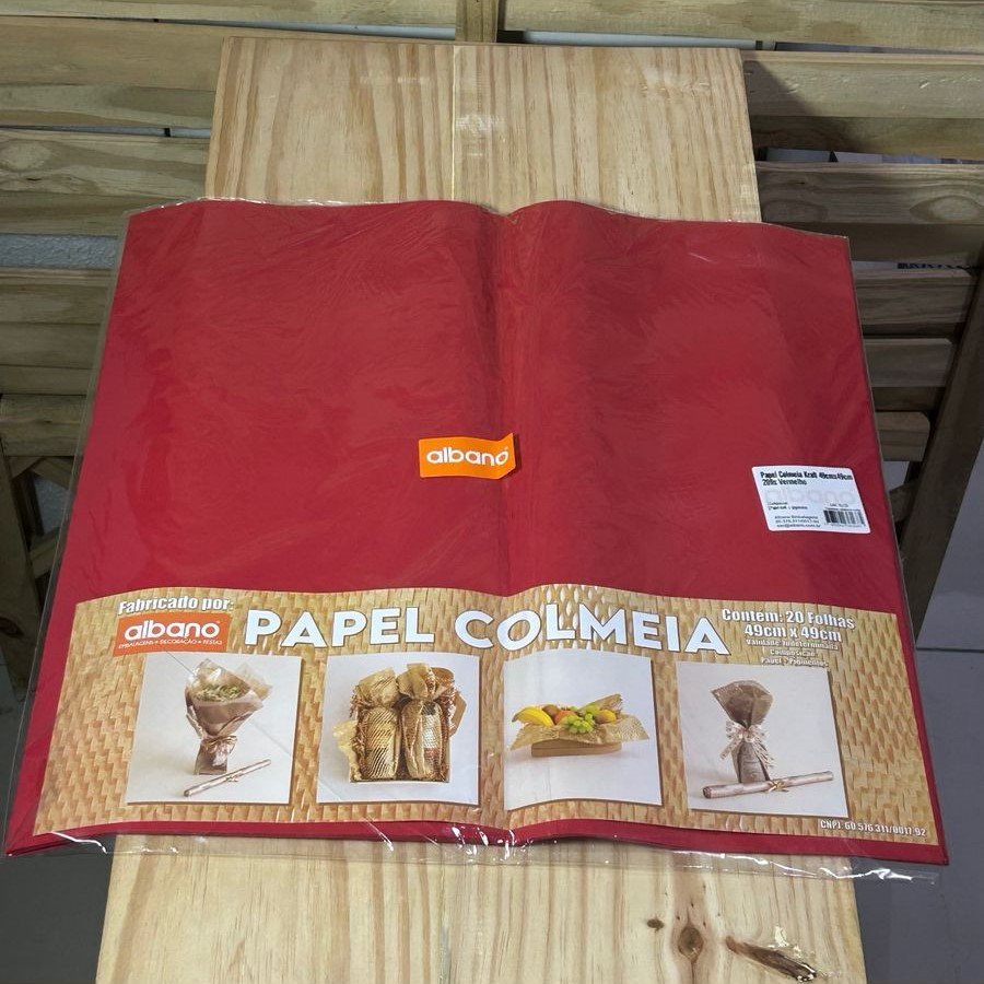 PAPEL COLMEIA KRAFT 49CMX49CM 20FLS VERMELHO 36168