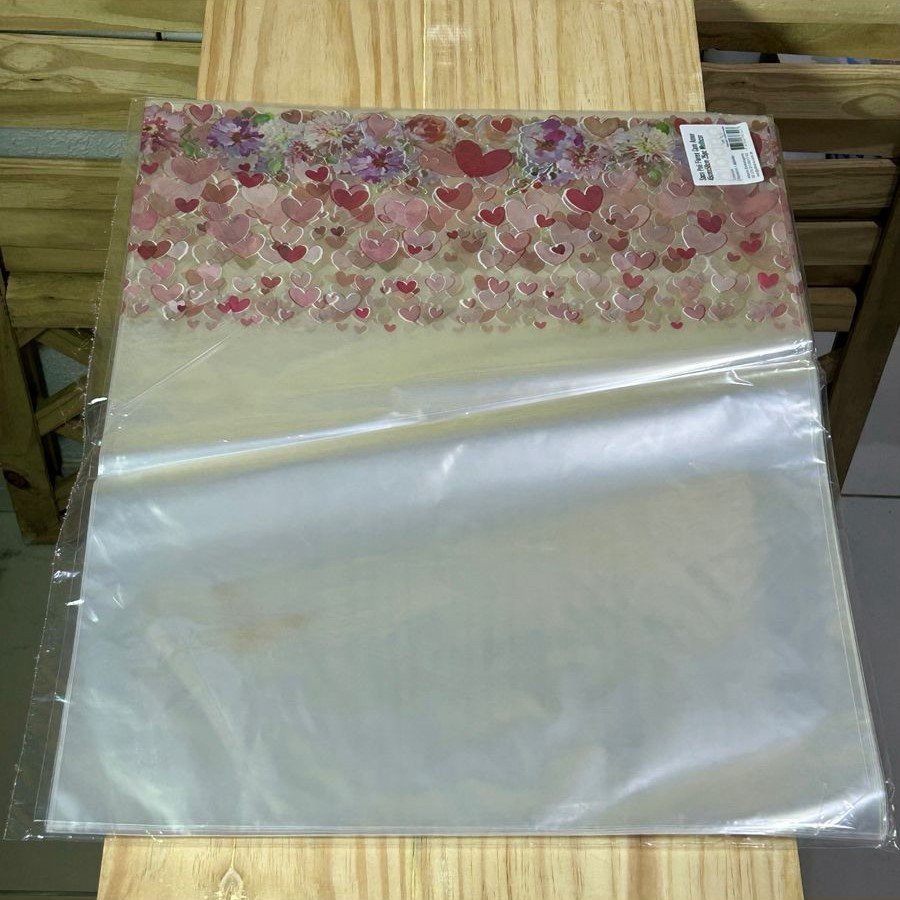 SACO POLI FLORES COM AMOR 45CMX58CM 25PC MULTICOR 38342