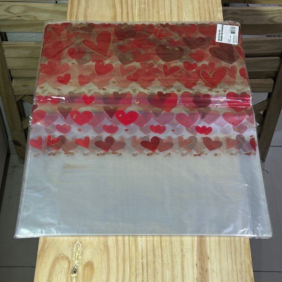 SACO POLI ETERNO AMOR 45CMX58CM 25PC VERM/OURO 36704
