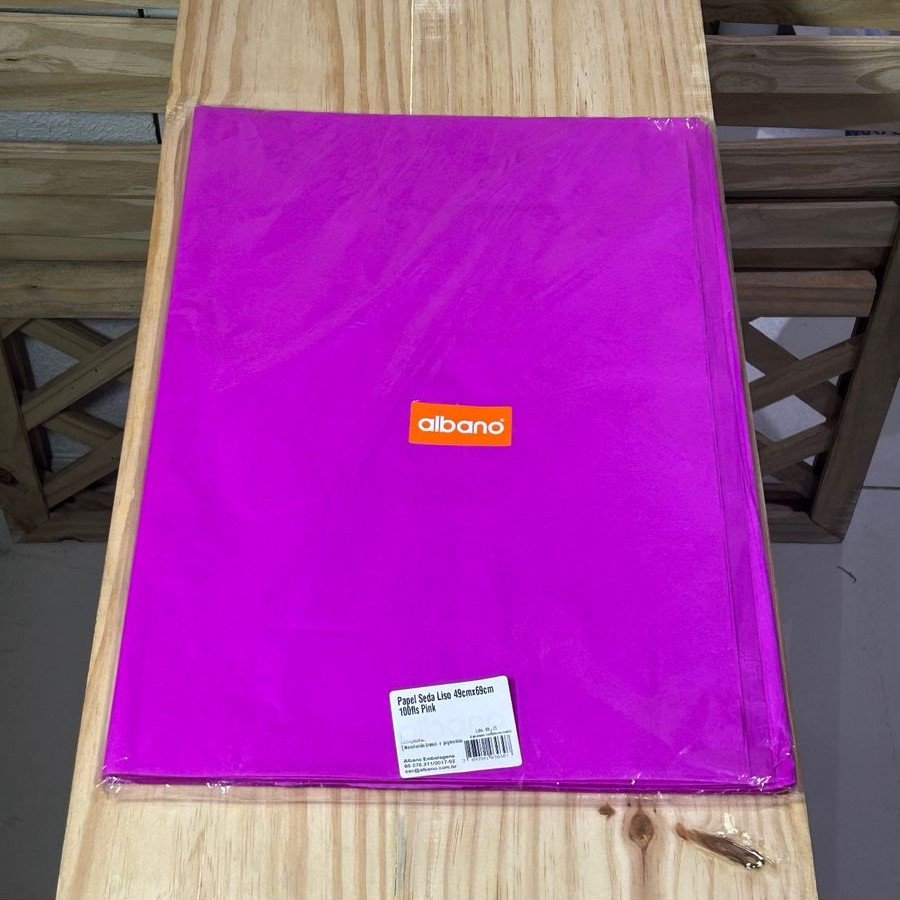 PAPEL SEDA LISO 49CMX69CM 100FLS PINK 03030