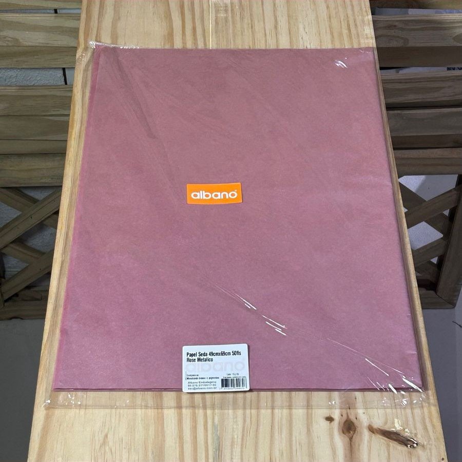 PAPEL SEDA 49CMX69CM 50FLS ROSE METALICO 34462