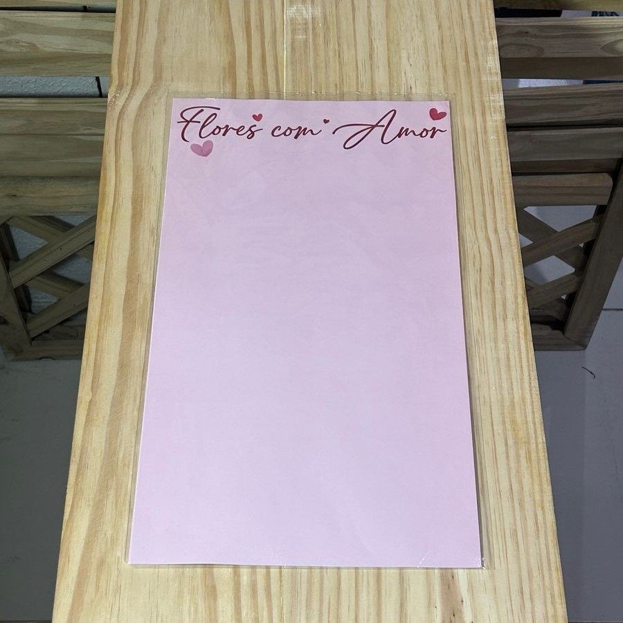 FOLHA P/BOUQUET FLORES C/AMOR C/HOT STAMPING 46CMX26CM 6PCS ROSE CLARO 38170