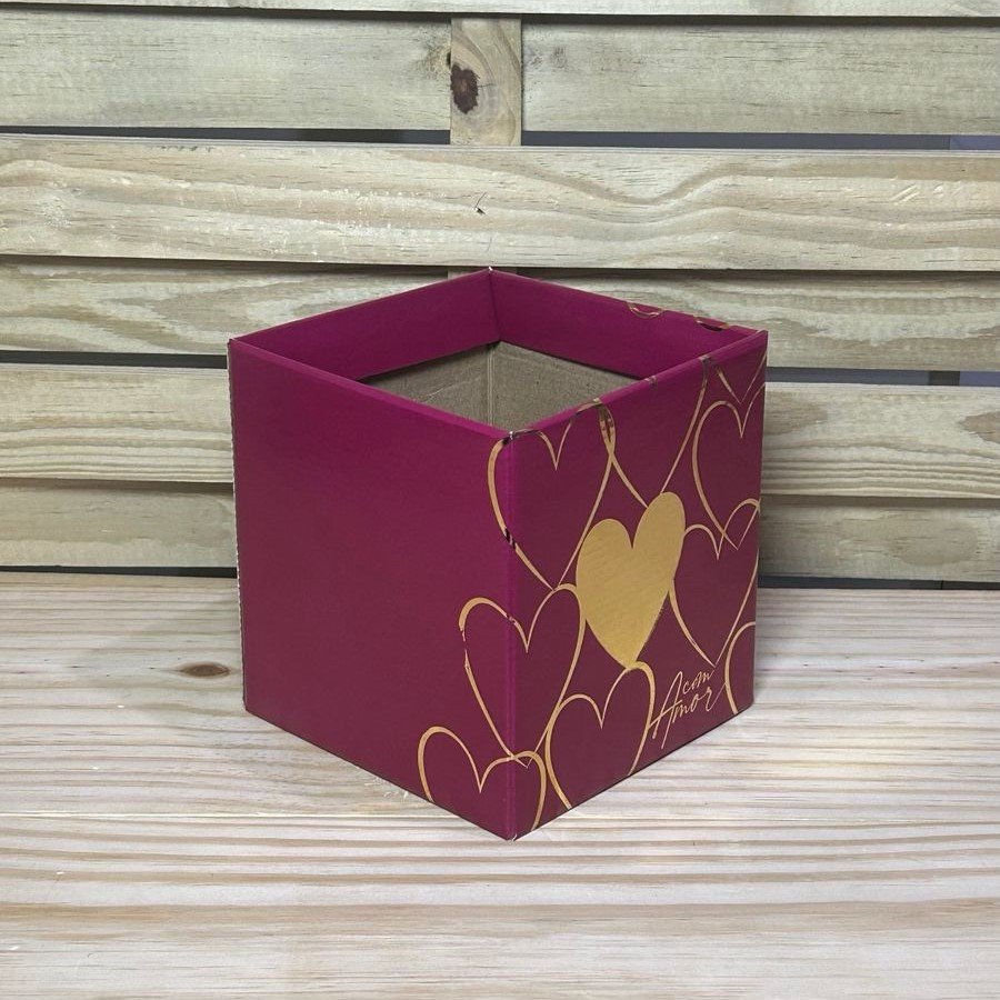 CACHEPOT QUAD MODERN LOVE C/HOT STAMPING 14,5X14,5X15,5CM PINK ORQUIDEA/OU 38363