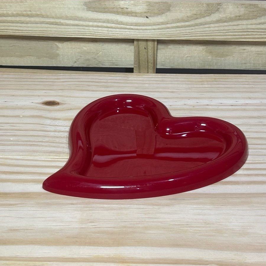 BANDEJA DE PLASTICO FORMATO CORACAO UN VERMELHO 574588