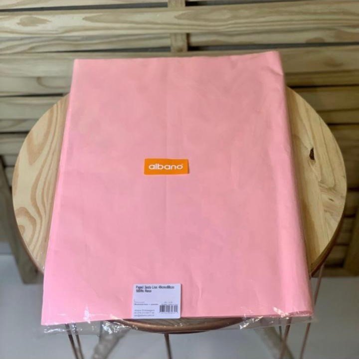 PAPEL SEDA LISO 49CMX69CM 100FLS ROSA 03034