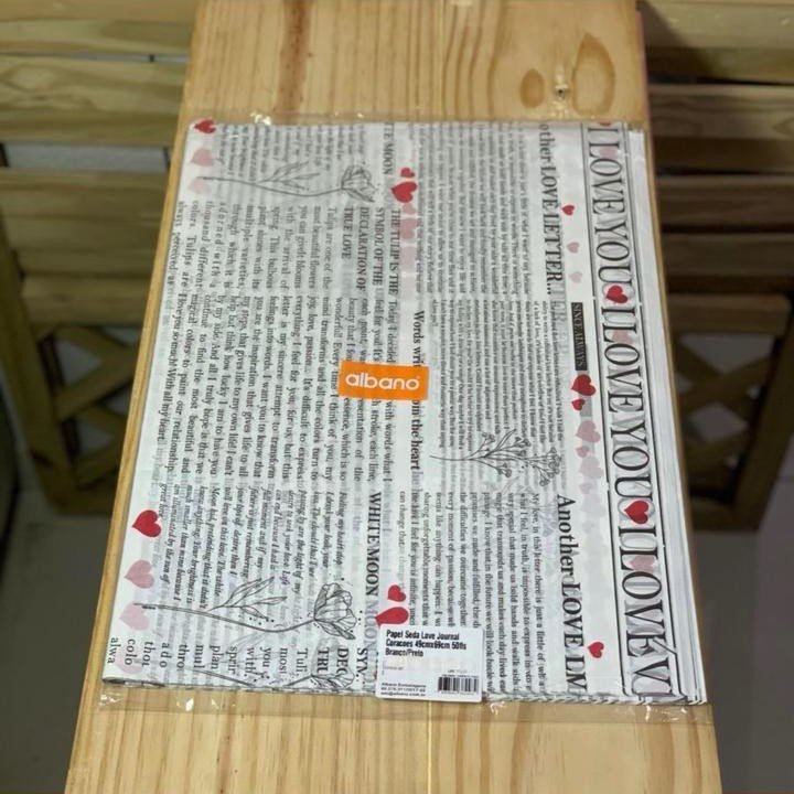 PAPEL SEDA LOVE JOURNAL CORACOES 49CMX69CM 50FLS BR/PRET 38248