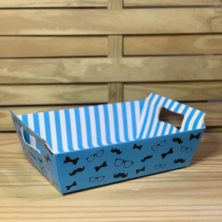 CESTA PAPER PAI 30X20X8CM AZUL UNICA 