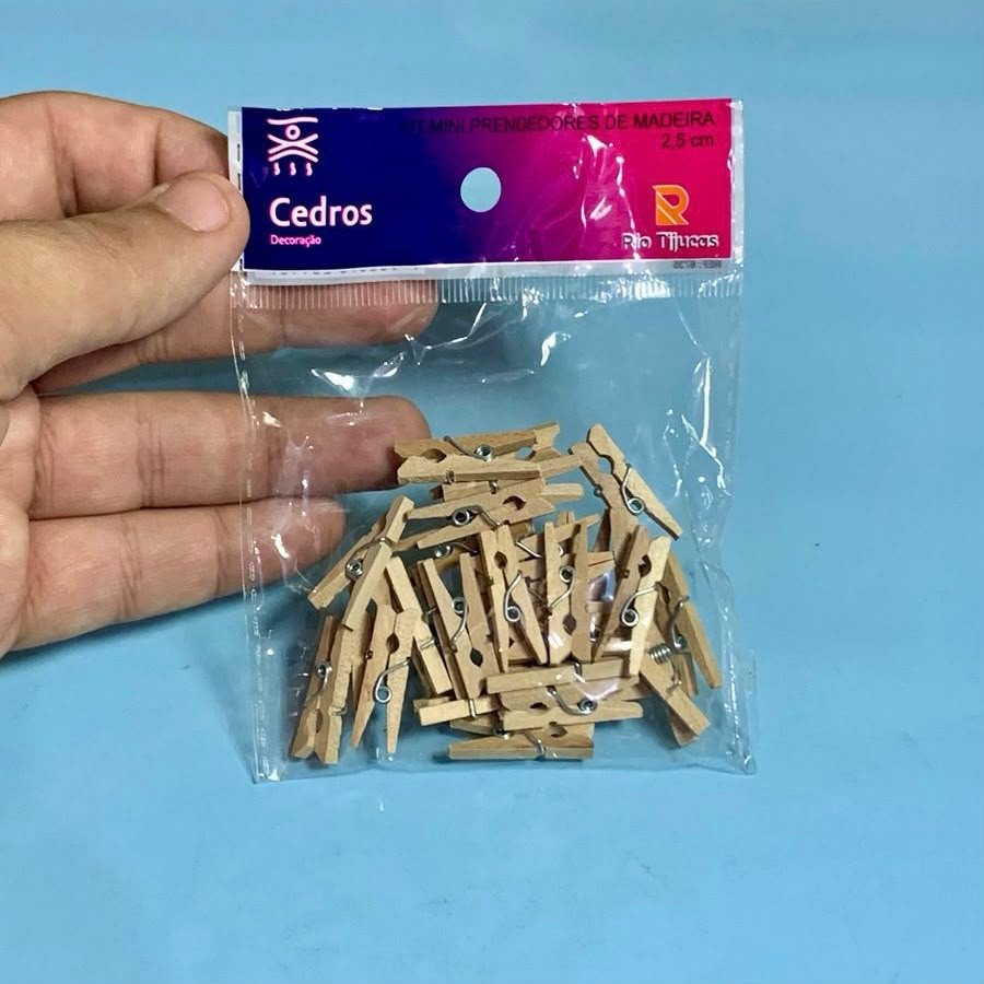 MINI PRENDEDOR DE MADEIRA 2,5CM COM 30UNDS 