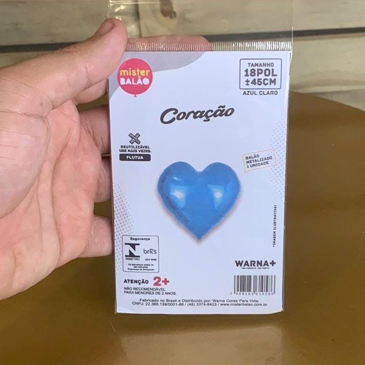 WM BALOES CORACAO 18POL 45CM AZUL CLARO 